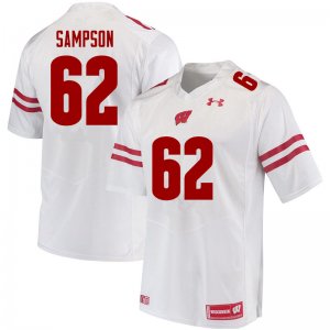 Men's Wisconsin Badgers NCAA #62 Cormac Sampson White Authentic Under Armour Stitched College Football Jersey NC31P20OF